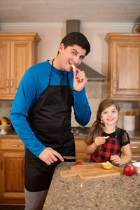 Solid Black Minimalist Apron - fits sizes youth small through adult 2XL - BIG FRENCHIES