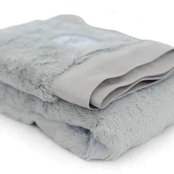 Luxury Satin Border Blanket - Silver - BIG FRENCHIES