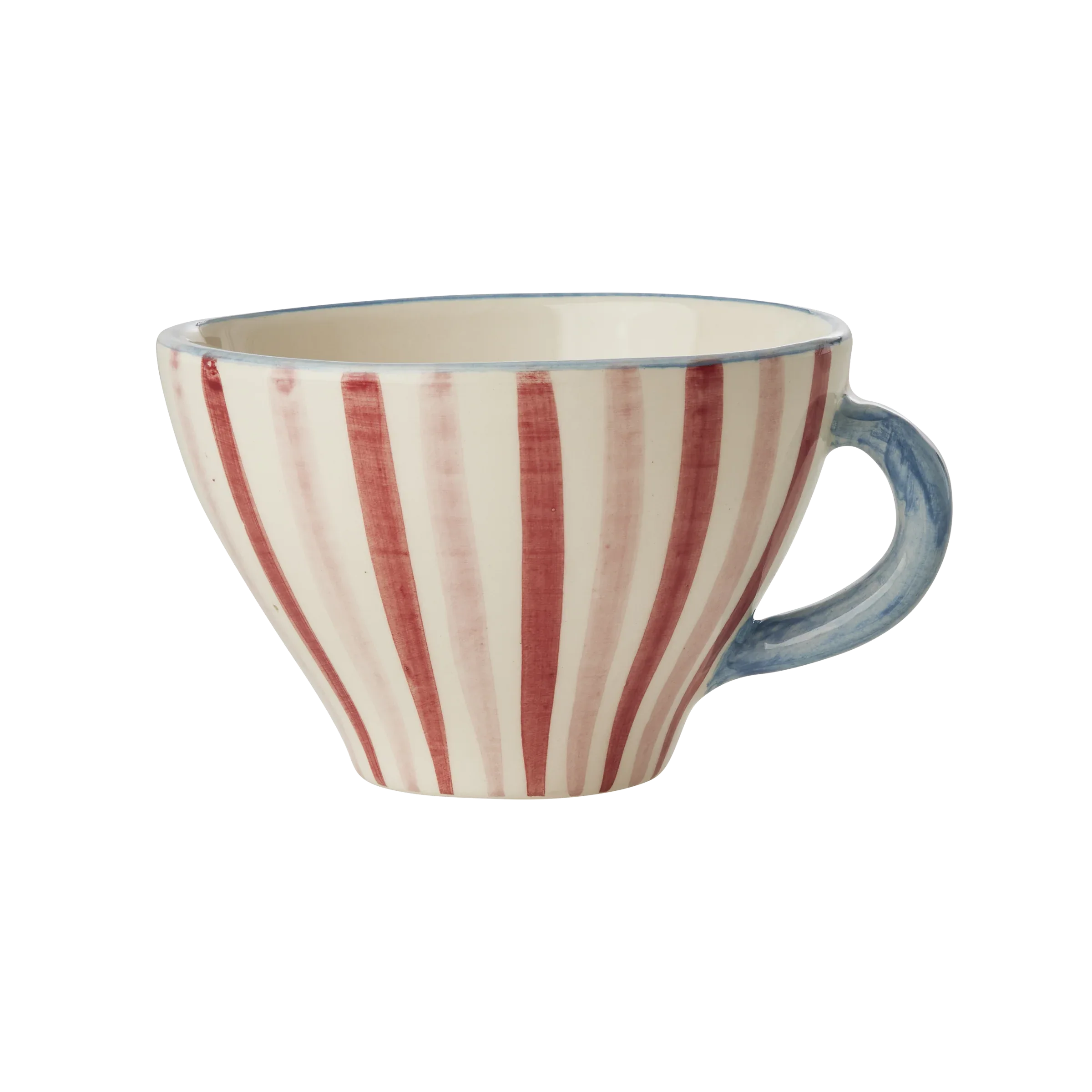 Ceramic Tea Cup with Hand Painted Stripes - 5.0 oz - BIG FRENCHIES