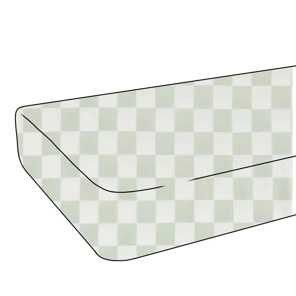 Leaf Green & White Checkered Crib Sheet - BIG FRENCHIES