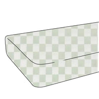 Leaf Green & White Checkered Crib Sheet - BIG FRENCHIES