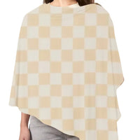 Beige & White Checkered Carseat Cover - BIG FRENCHIES