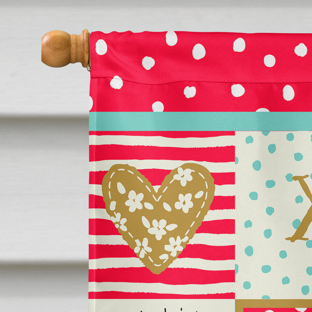 Parisian Trumpeter Canary Love House Flag 28x40 Porch Sleeve Pole Decorative Outside Yard Banner Artwork Wall Hanging, Polyester