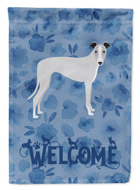 Whippet Welcome House Flag 28x40 Porch Sleeve Pole Decorative Outside Yard Banner Artwork Wall Hanging, Polyester