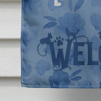Whippet Welcome House Flag 28x40 Porch Sleeve Pole Decorative Outside Yard Banner Artwork Wall Hanging, Polyester