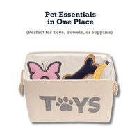 Country Living Foldable Fabric Dog Toy Storage Bin - Convenient Organizer for Pet Accessories - BIG FRENCHIES