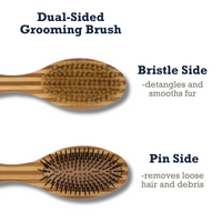 Country Living Dual-Sided Natural Wood Dog Brush - Ergonomic, Durable & Versatile - BIG FRENCHIES
