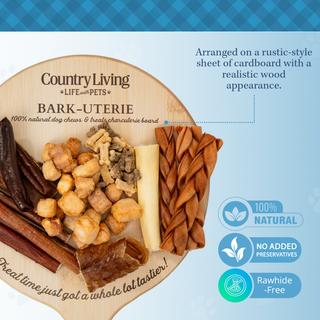 Country Living Bark-Uterie Board – Charcuterie-Inspired Natural Dog Treats Variety | Single-Ingredient, High-Protein, Grain-Free | All Breeds & Sizes - BIG FRENCHIES