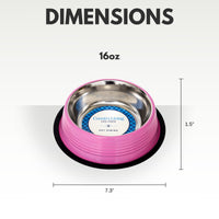 Country Living Set of 2 Ribbed Non-Slip Pet Bowls – Carnation Pink - BIG FRENCHIES