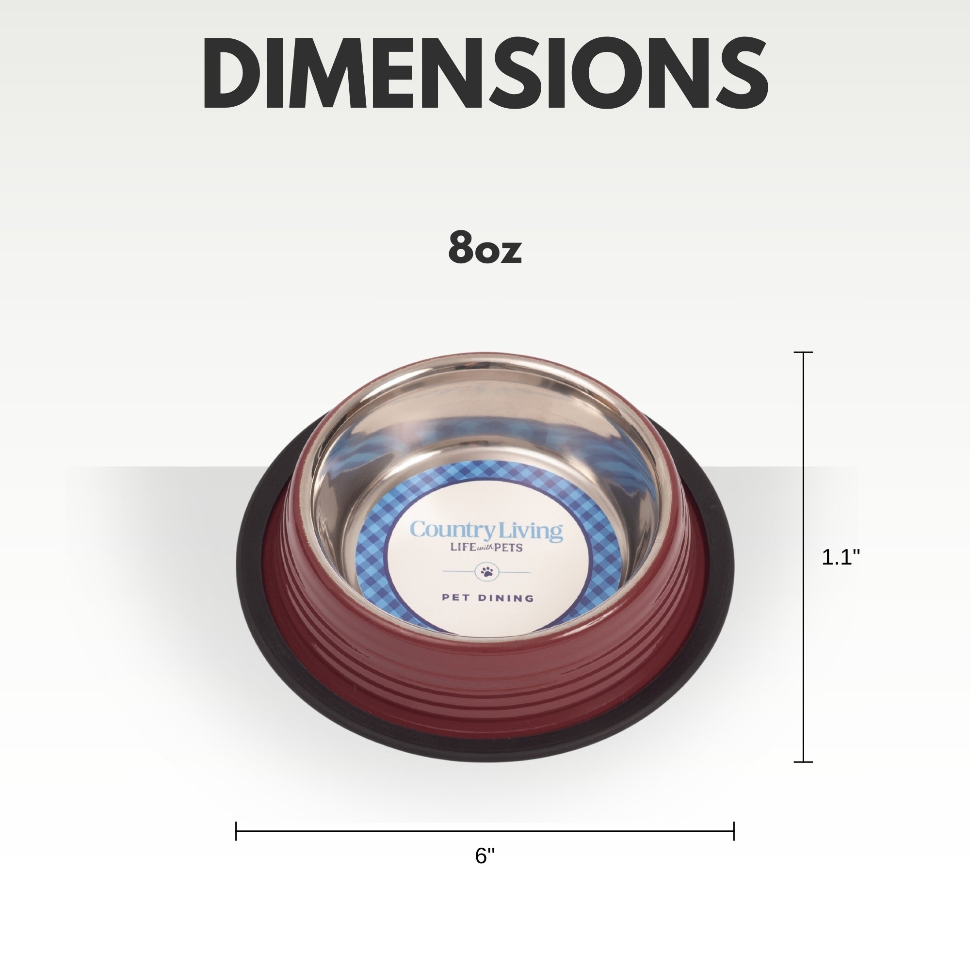 Country Living Set of 2 Ribbed Non-Slip Pet Bowls – Merlot Red - BIG FRENCHIES