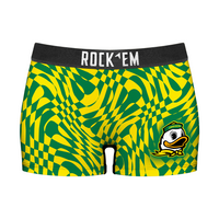 Women's Boy Shorts - Oregon Ducks - Wavy Checkers