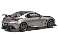 Subaru BRZ Varis Arising-1 RHD (Right Hand Drive) Gray Metallic with Carbon Hood and Top and Extra Wheels 1/64 Diecast Model Car by CM Model