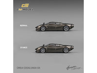 Pagani Huayra Codalunga Gun Metal Gray Metallic with Sunroof and Extra Wheels 1/64 Diecast Model Car by CM Model