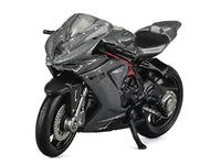 2022 MV Agusta F3 Rosso Motorcycle Silver Metallic with Figure 1/64 Diecast Model by CM Model