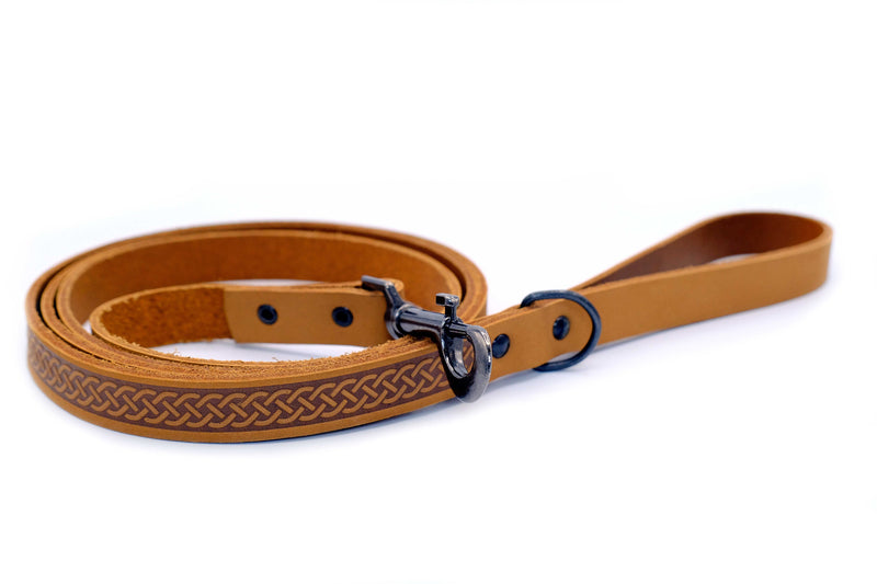 Celtic Sport Leather Collar and Leash Set - BIG FRENCHIES