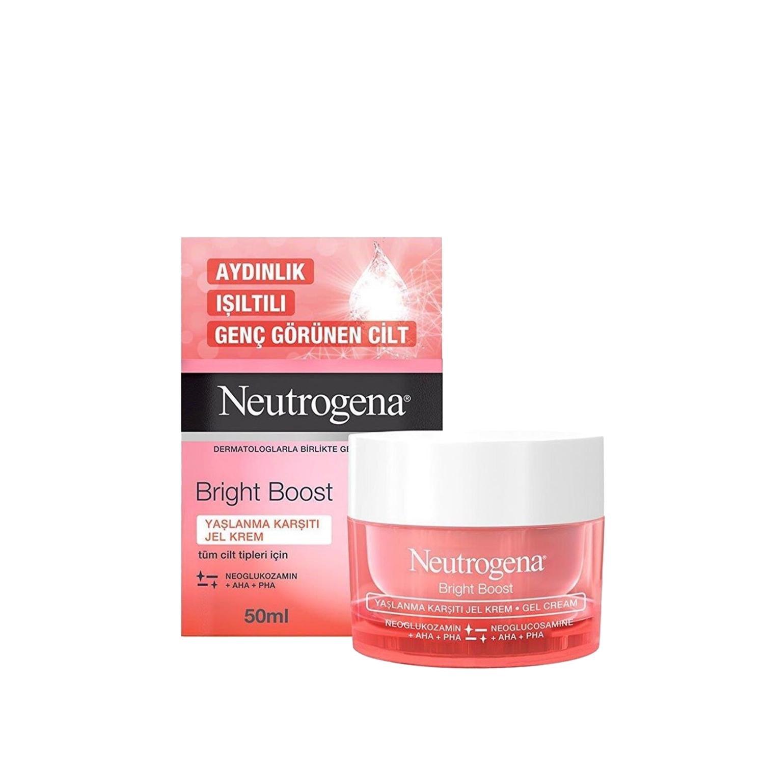 Neutrogena Bright Boost Anti-Aging Face Cream - Hydrating Jel Cream for Youthful Skin, 1.69 fl oz