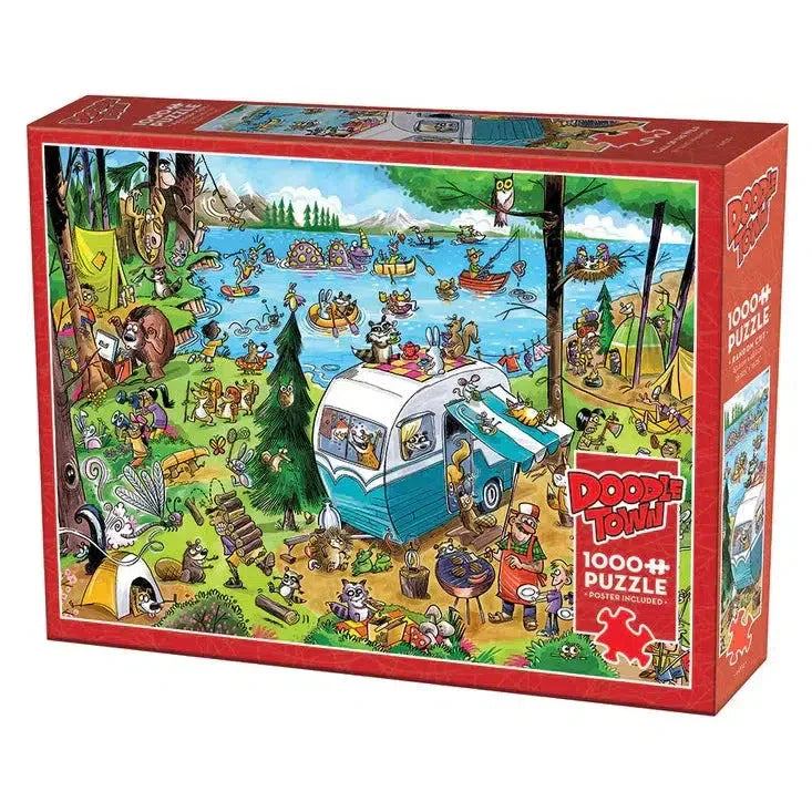 Call of the Wild Doodle Town 1000 Piece Jigsaw Puzzle Cobble Hill - BIG FRENCHIES