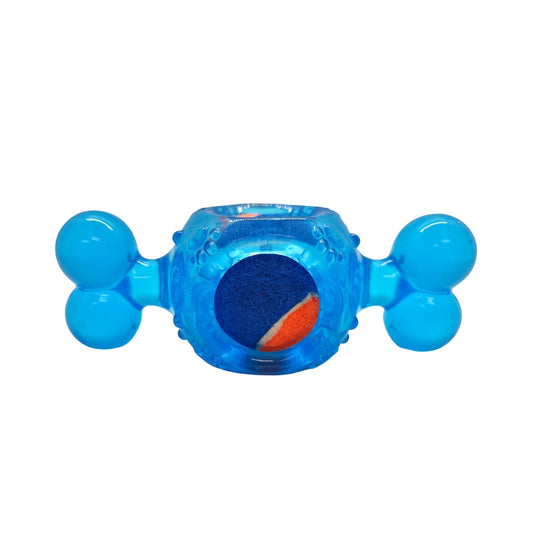 Blue Candy-Inspired Squeaky Tennis Ball Dog Chew Toy – TPR, Durable & Promotes Dental Health - BIG FRENCHIES