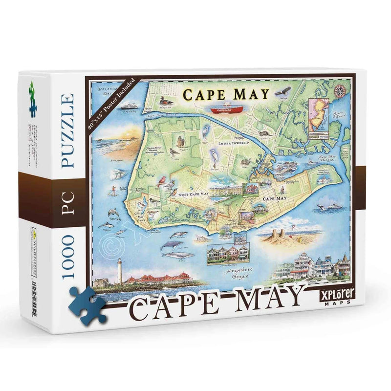 Cape May 1000 Piece Jigsaw Puzzle Xplorer Maps - BIG FRENCHIES