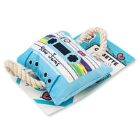 Retro Cassette Tape Plush Dog Toy – with Squeaker & Crinkle Paper for Fun Play - BIG FRENCHIES