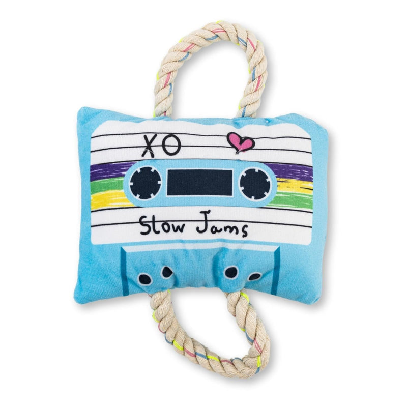 Retro Cassette Tape Plush Dog Toy – with Squeaker & Crinkle Paper for Fun Play - BIG FRENCHIES