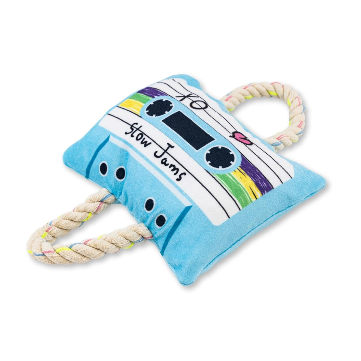 Retro Cassette Tape Plush Dog Toy – with Squeaker & Crinkle Paper for Fun Play - BIG FRENCHIES
