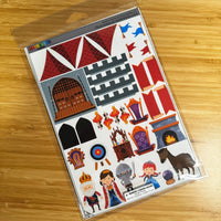 Castle: Reusable Decals for Customizing Magnetic Tiles, Plastic Bricks, and more - BIG FRENCHIES