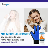 Cat Dander Remover Allerpet Anti Allergen Solution Grooming Gloves 12oz