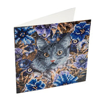 Cat & Flowers Crystal Art Card Kit Craft Buddy