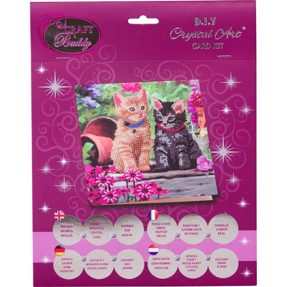 Cat Friends Crystal Art Card Kit Craft Buddy
