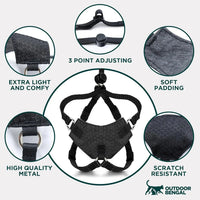 Cat Harness Escape Proof Adjustable Leash Set Reflective Walking Vest