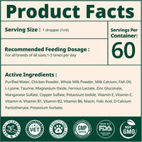 Cat Liquid Multivitamin Taurine Lysine Skin Coat Immune Support 2oz