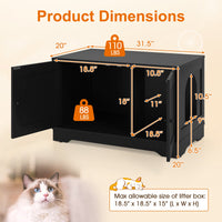 Cat Litter Box Enclosure Furniture Indoor Wooden Cat House End Side Table Nightstand