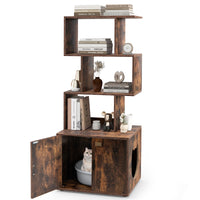 56 Inch Tall Cat Litter Box Enclosure with Storage