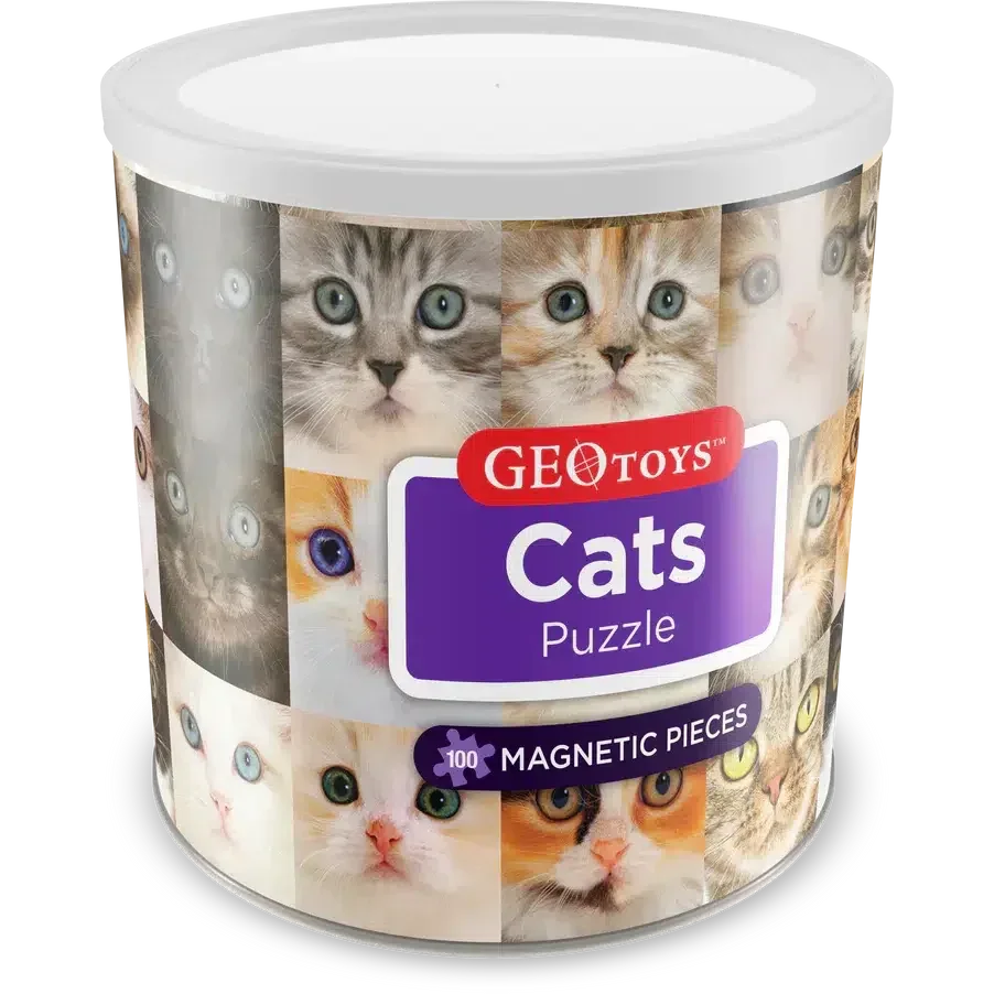 Cats 100 Piece Magnetic Jigsaw Puzzle Geotoys - BIG FRENCHIES