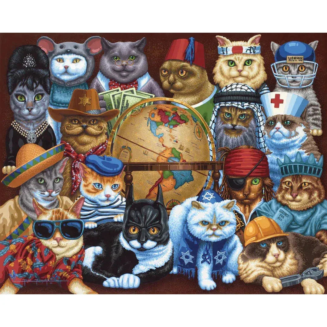 Cats Around the World 210 Piece Jigsaw Puzzle Dowdle - BIG FRENCHIES