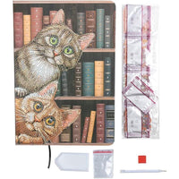 Cats in the Library Crystal Art Notebook Kit Craft Buddy - BIG FRENCHIES