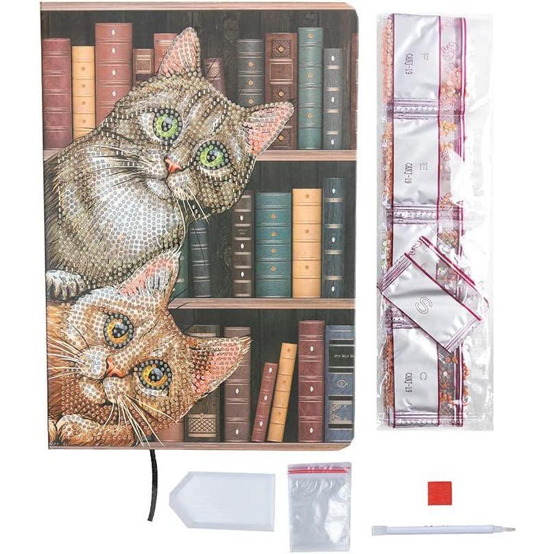 Cats in the Library Crystal Art Notebook Kit Craft Buddy - BIG FRENCHIES