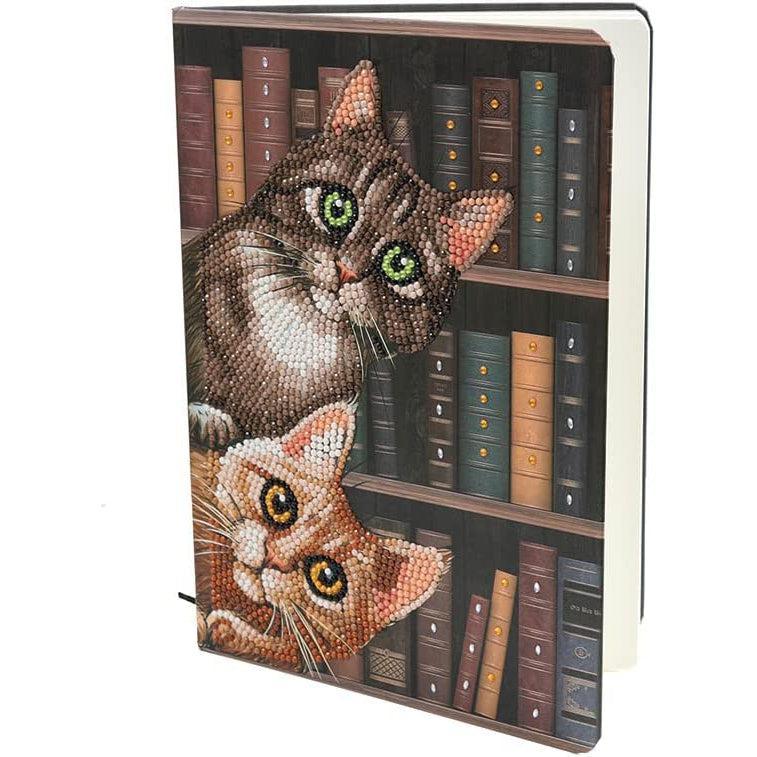 Cats in the Library Crystal Art Notebook Kit Craft Buddy - BIG FRENCHIES