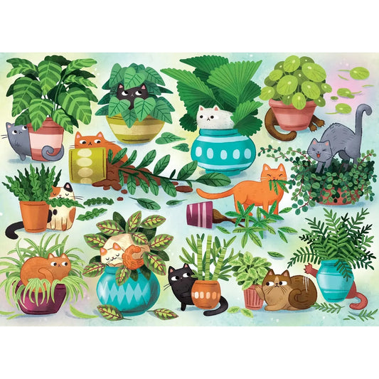 Cats vs Plants 500 Piece Jigsaw Puzzle Cobble Hill