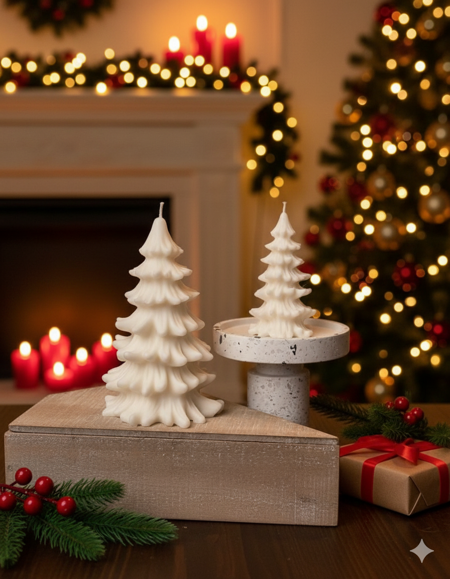 Christmas Tree Candles - Cedar Trees Holiday Decor