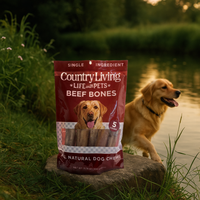 Country Living 5”-6” Beef Center Cut Bones for Dogs – 5 Count Bag – All-Natural, Long-Lasting Dog Chews – Single-Ingredient, High-Protein, Rawhide-Free – Supports Dental Health - BIG FRENCHIES