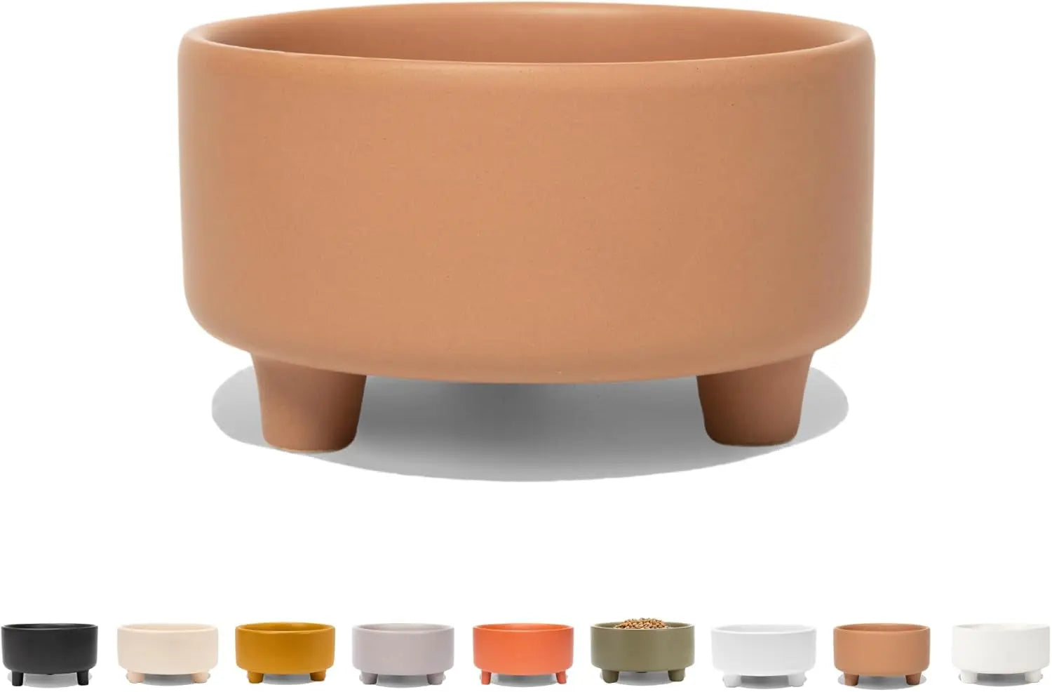 Ceramic Cat & Dog Pet Bowl, Elevated Stoneware Feeder, Dishwasher Safe - BIG FRENCHIES
