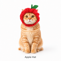 Cute Fruit & Vegetable Pet Hat Collection Banana Corn Peach Apple Cat Costume Hat for Cats & Small Dogs