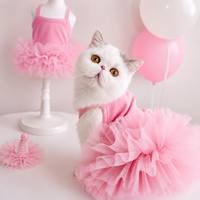 Ice Silk Dog Tutu Dress with Tulle Skirt
