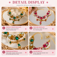 Luxury Pet Necklace Crystal Pearl Designer Dog Jewelry Collar