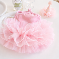 Ice Silk Dog Tutu Dress with Tulle Skirt