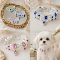 Pearl Rhinestone Pet Necklace for Small Dogs