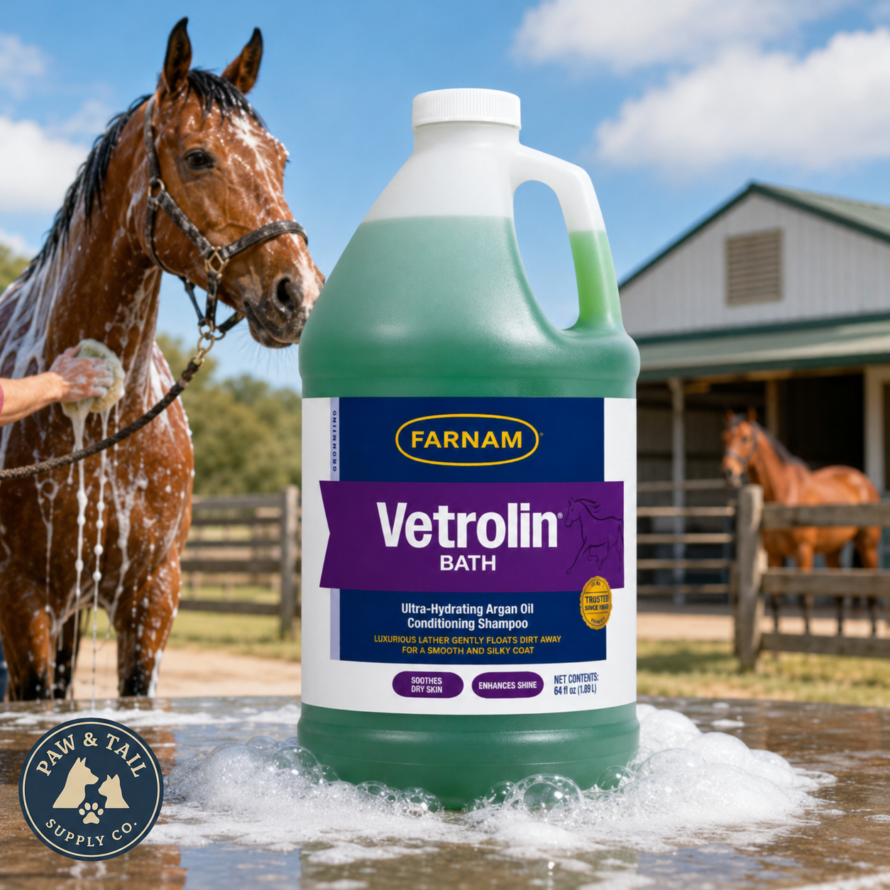 Vetrolin Bath Horse Ultra Hydrating Conditioning Shampoo USA 64 oz.