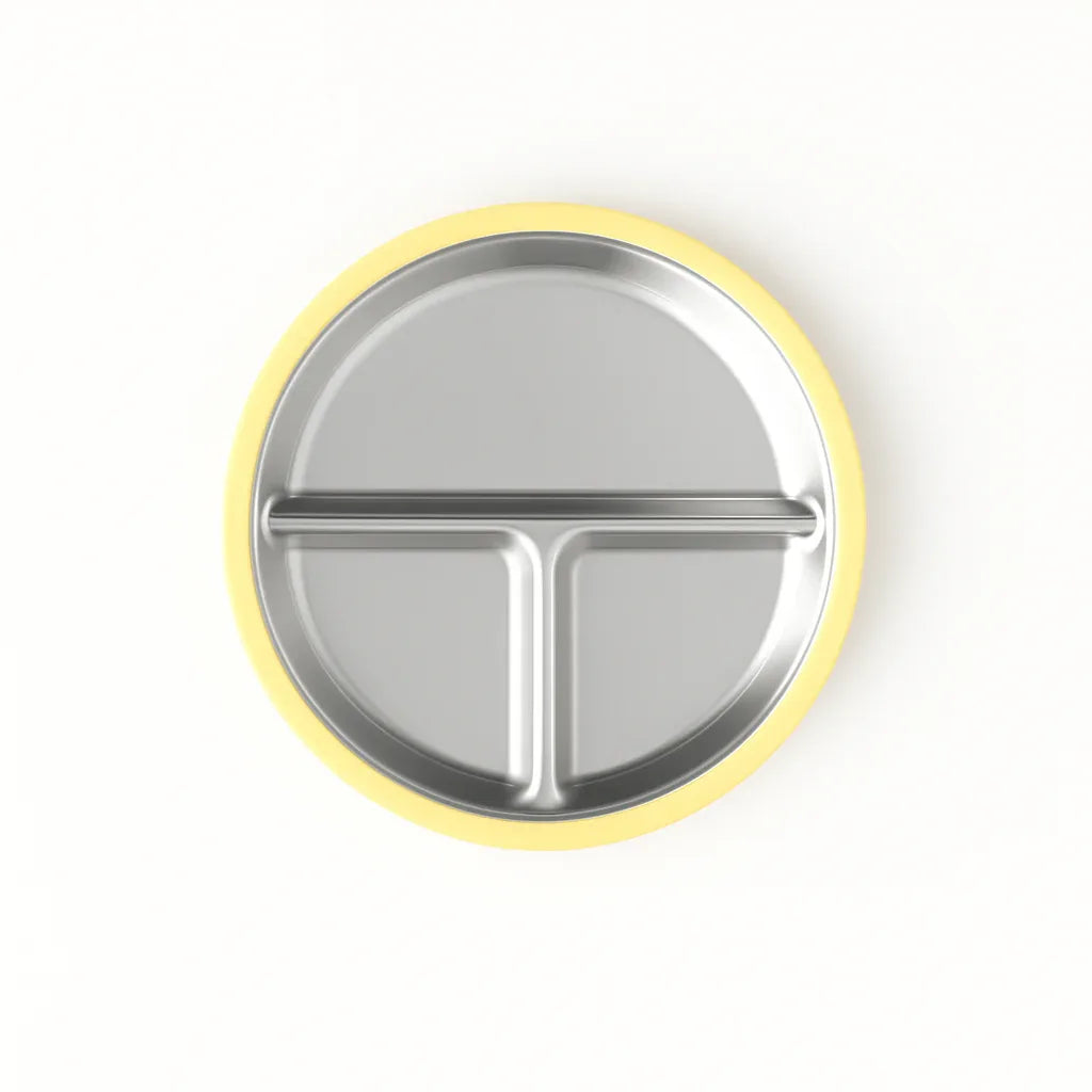 Stainless Steel Plate Set of 2 (Butter Yellow & Baby Blue) - BIG FRENCHIES